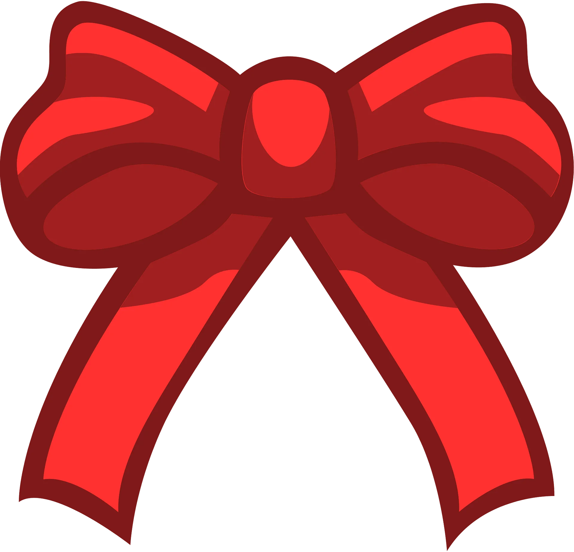 Elegant Crimson Bow Clipart: Festive Ribbon Graphic for Design Projects