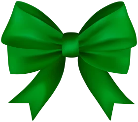 Elegant Forest Green Satin Ribbon Bow Clipart for Festive Decorations