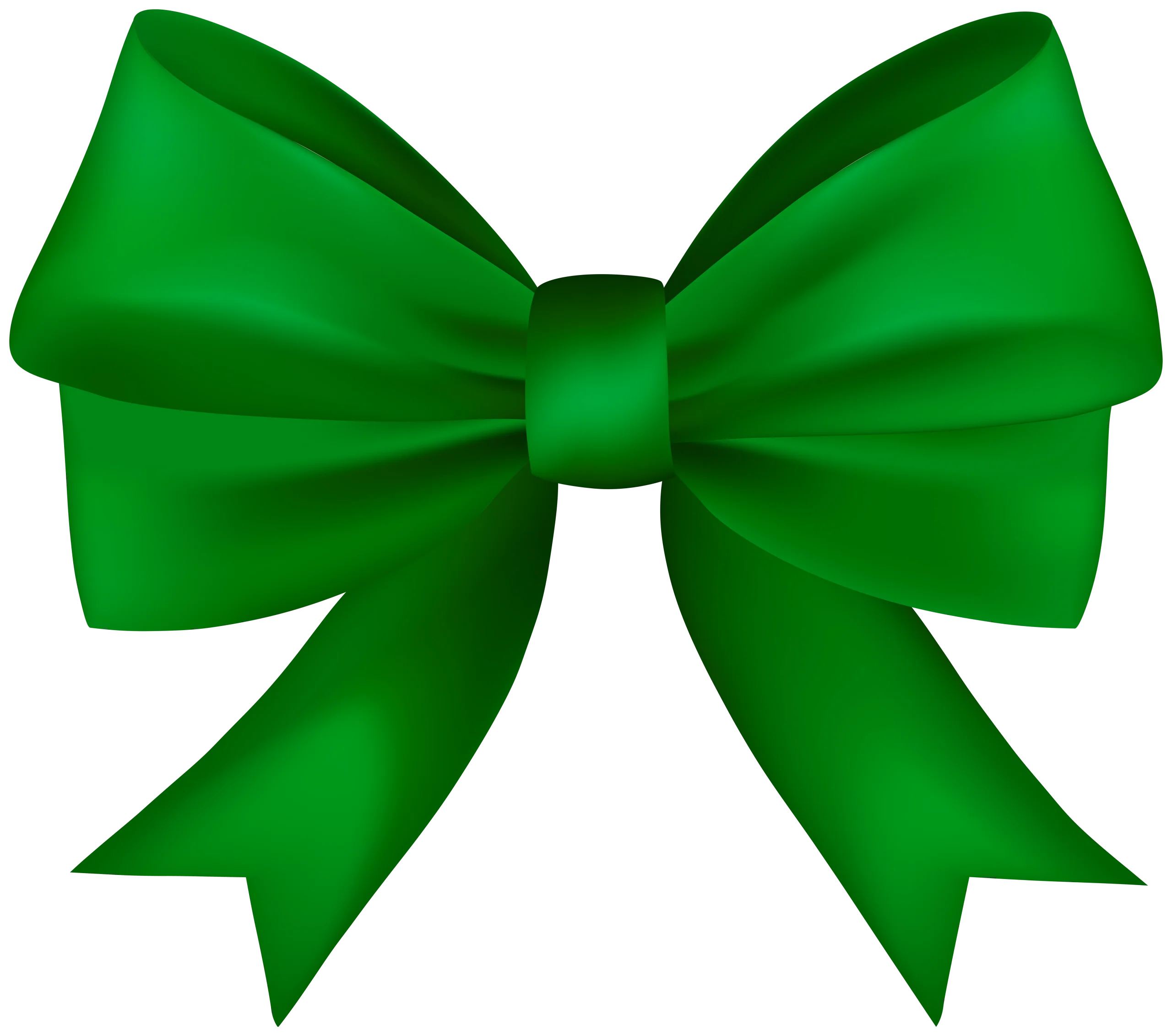 Elegant Forest Green Satin Ribbon Bow Clipart for Festive Decorations