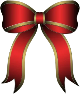 Elegant Red and Gold Trimmed Decorative Bow Clipart for Festive Designs