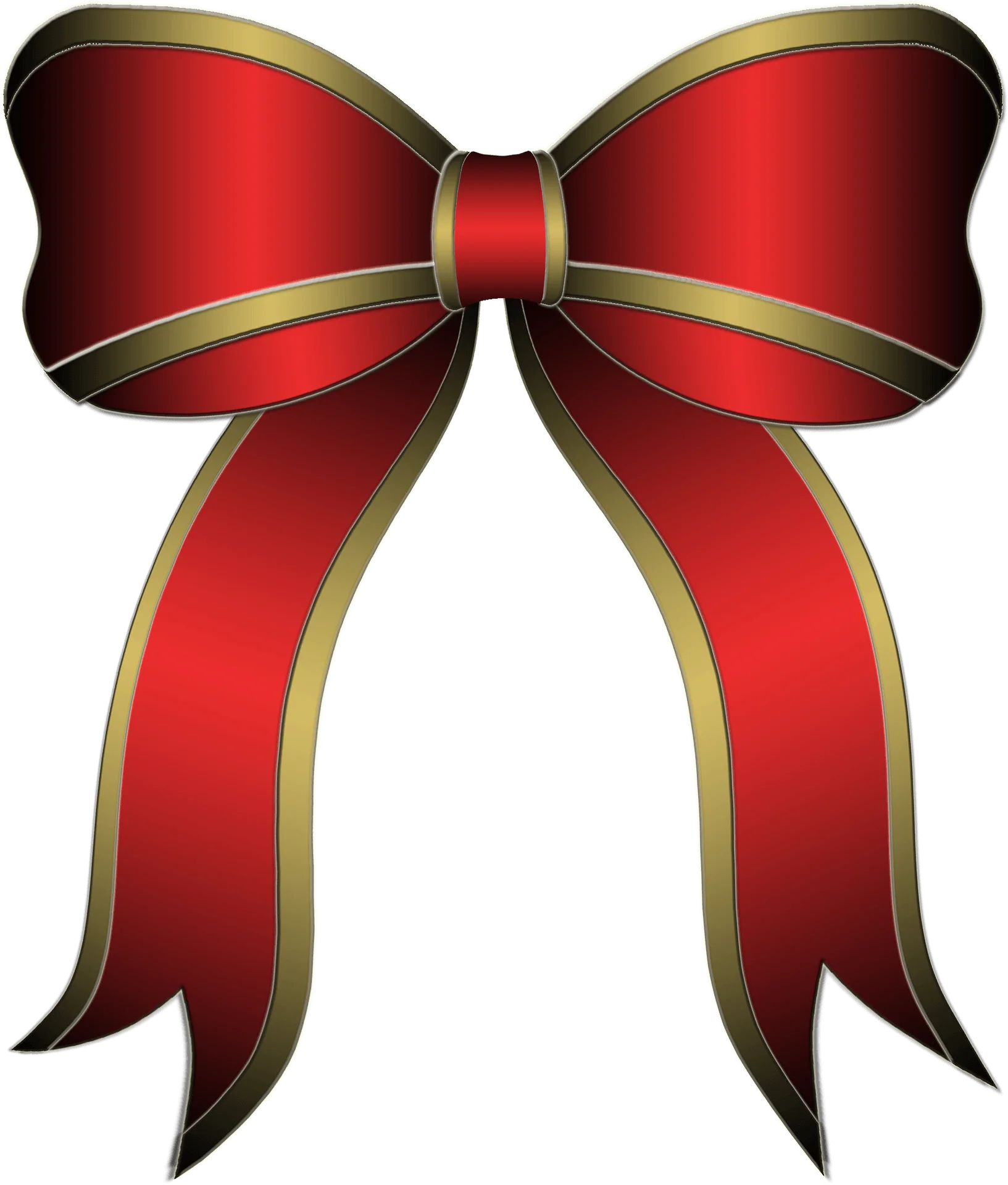 Elegant Red and Gold Trimmed Decorative Bow Clipart for Festive Designs