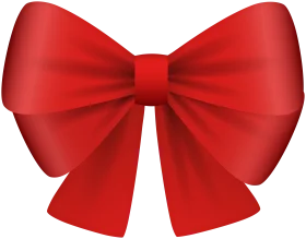 Elegant Red Satin Ribbon Bow Clipart - Classic Decorative Design Element