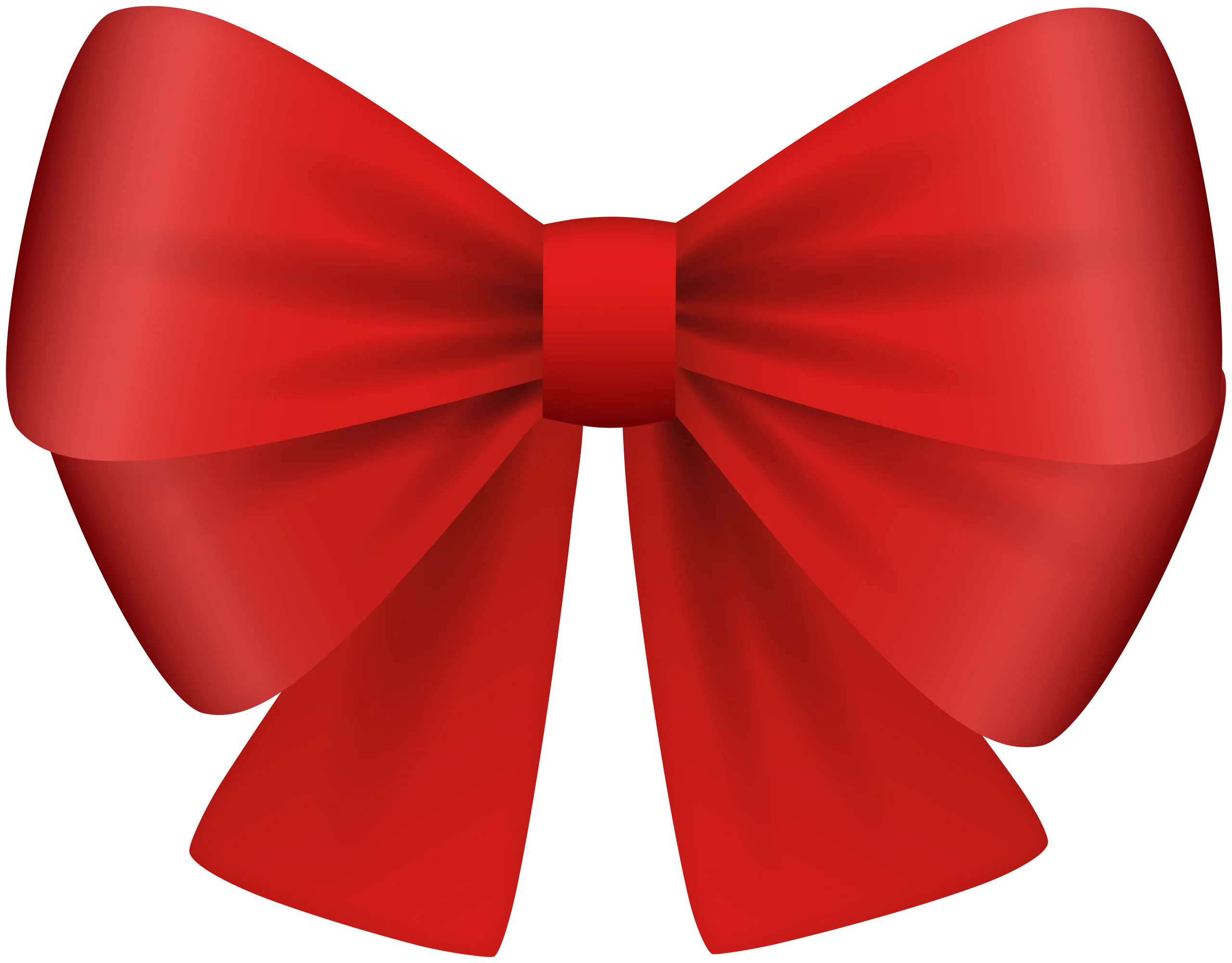 Elegant Red Satin Ribbon Bow Clipart - Classic Decorative Design Element
