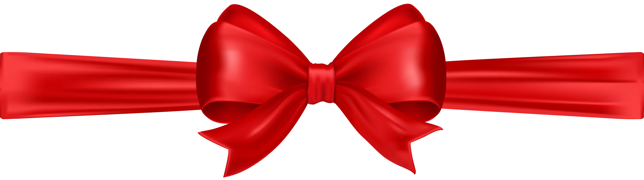 Elegant Red Satin Ribbon Bow Clipart with Graceful Loops and Silky Texture