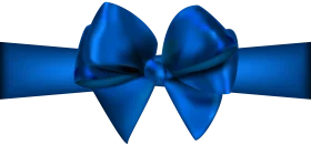 Elegant Royal Blue Satin Ribbon Bow Clipart with Luxurious Sheen
