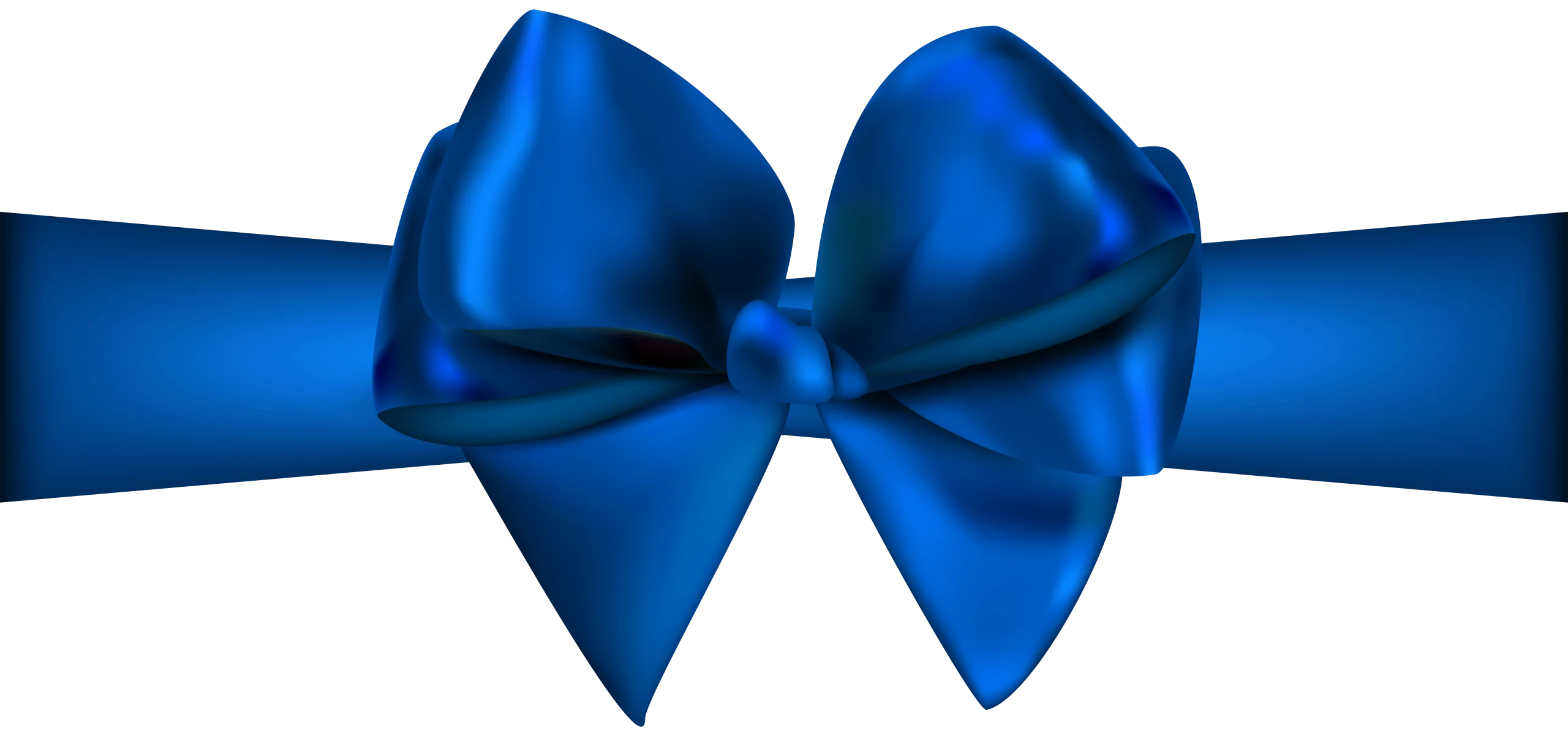 Elegant Royal Blue Satin Ribbon Bow Clipart with Luxurious Sheen