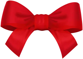 Elegant Scarlet Red Satin Ribbon Bow Clipart for Decorative Design