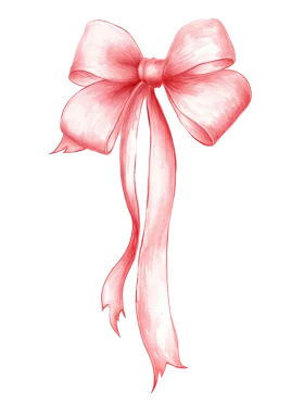 Elegant Soft Pink Watercolor Ribbon Bow Clipart with Delicate Translucent Texture