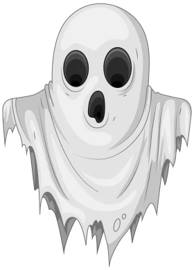Ethereal Monochrome Spectral Ghost Clipart with Haunting Otherworldly Essence