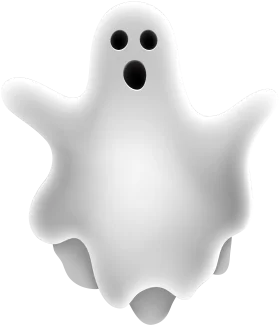 Ethereal Spectral Apparition: A Haunting Ghost Clipart Design in Monochrome Shades