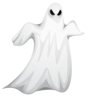 Ethereal White Spectral Apparition Halloween Clipart Illustration Design