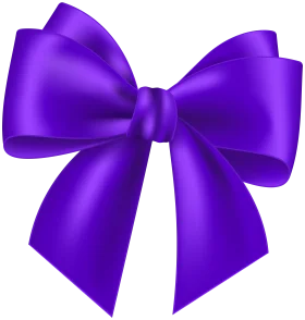 Luxurious Deep Purple Satin Ribbon Bow Clipart Design Element