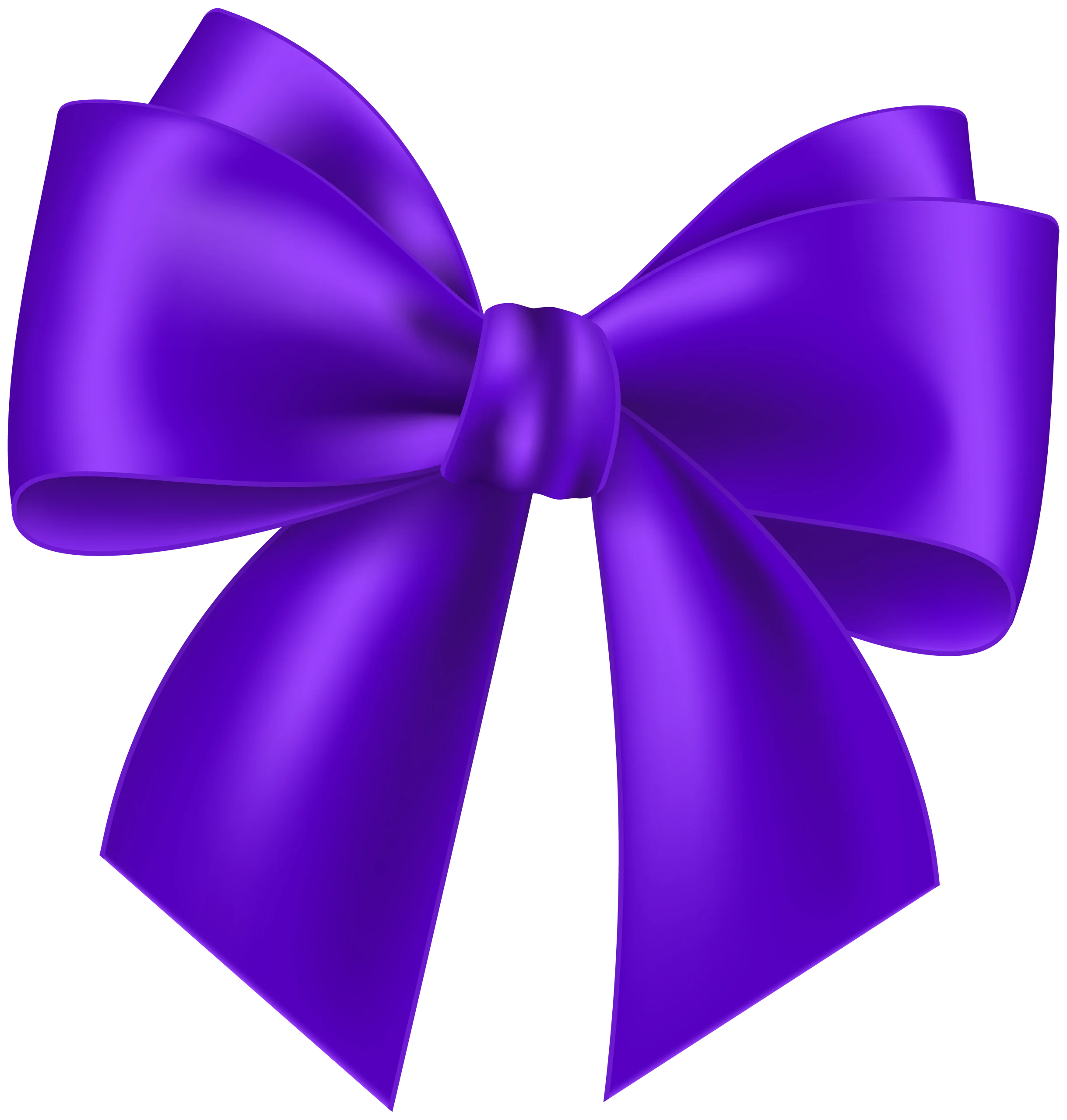 Luxurious Deep Purple Satin Ribbon Bow Clipart Design Element