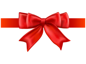Luxurious Glossy Red Satin Gift Bow Clipart with Elegant Ribbon Design