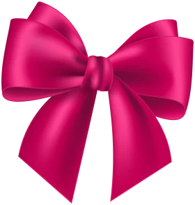 Luxurious Hot Pink Satin Ribbon Bow Clipart with Elegant Folds and Silky Texture