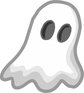 Minimalist Ghostly Silhouette: Cute Halloween Spirit Clipart Design