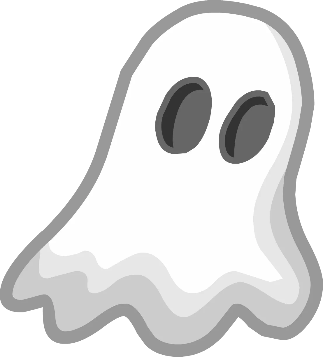 Minimalist Ghostly Silhouette: Cute Halloween Spirit Clipart Design