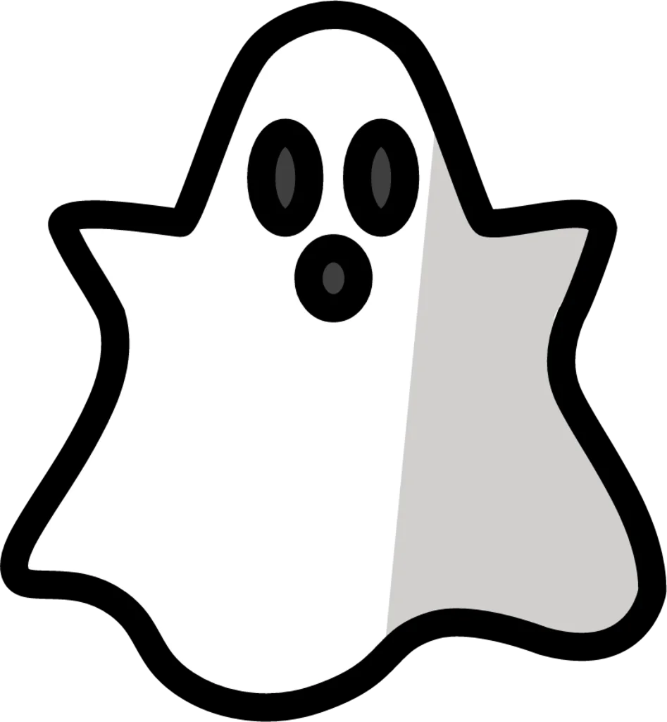 Minimalist Halloween Spooky Ghost Clipart with Simple Graphic Design
