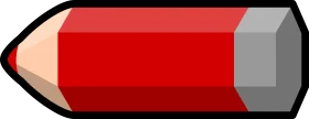 Red and Gray Sharp Graphic Design Pencil Clipart Illustration with Bold Colors