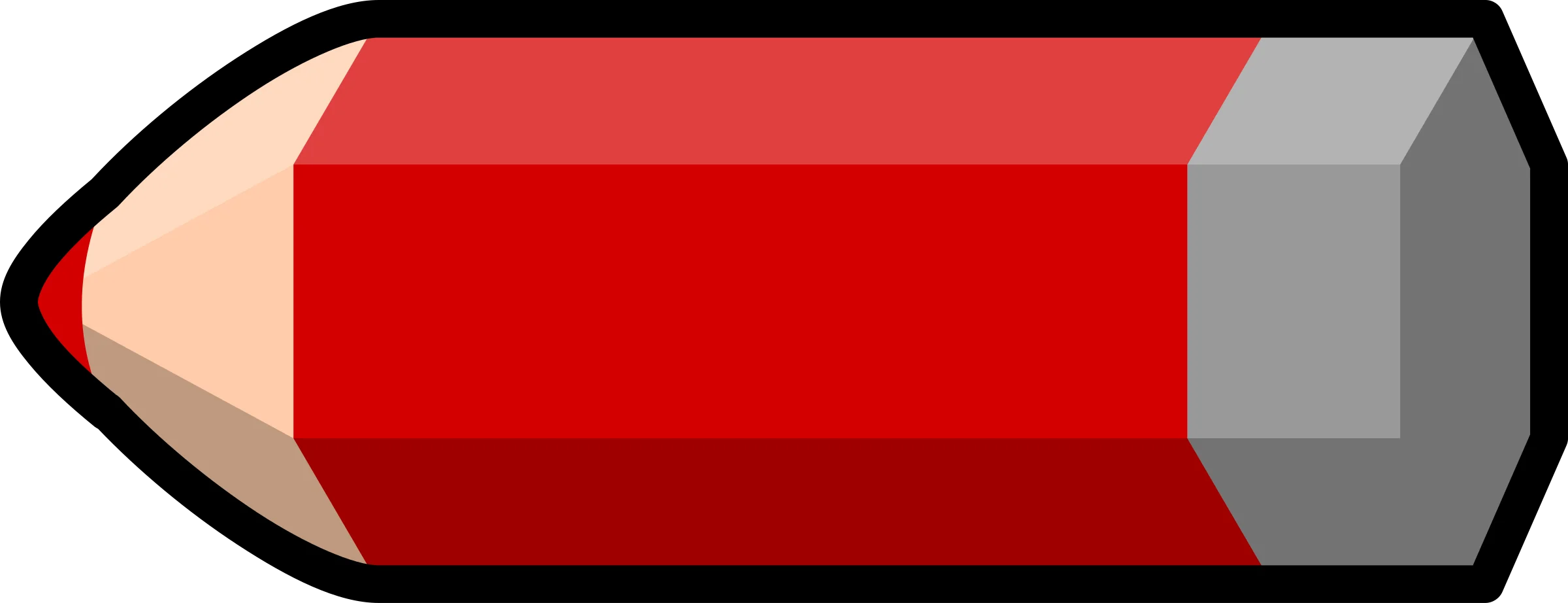 Red and Gray Sharp Graphic Design Pencil Clipart Illustration with Bold Colors