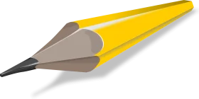 Sharp Pointed Yellow Graphite Writing Implement Pencil Clipart Design