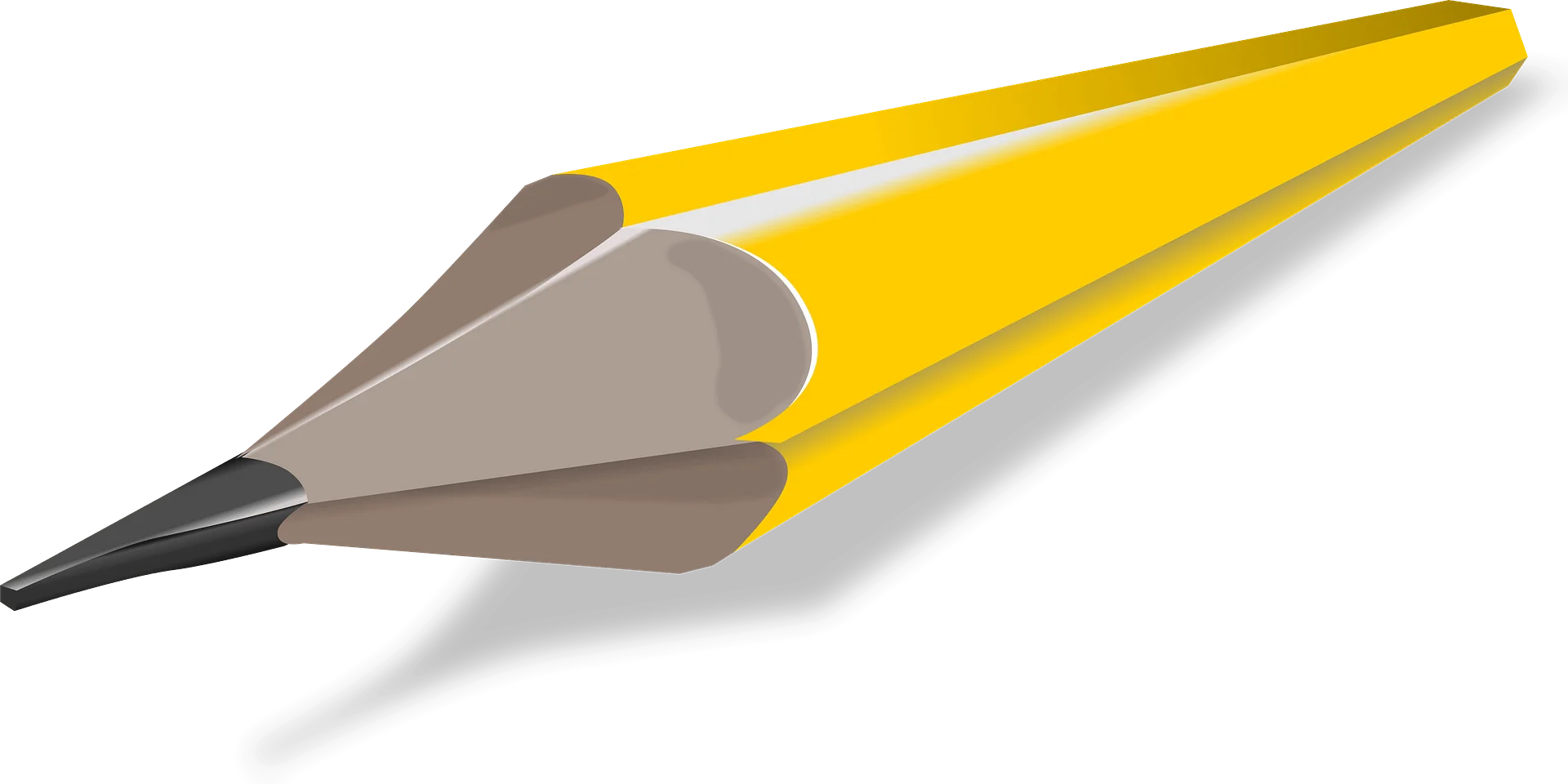 Sharp Pointed Yellow Graphite Writing Implement Pencil Clipart Design