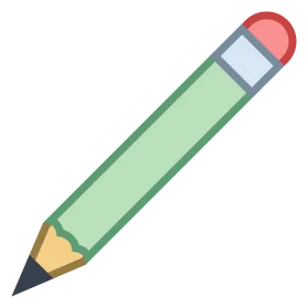 Soft Pastel Green Pencil Clipart Illustration with Simple Geometric Design