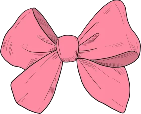 Soft Pink Elegant Hair Bow Clipart - Chic Accessory Illustration Design