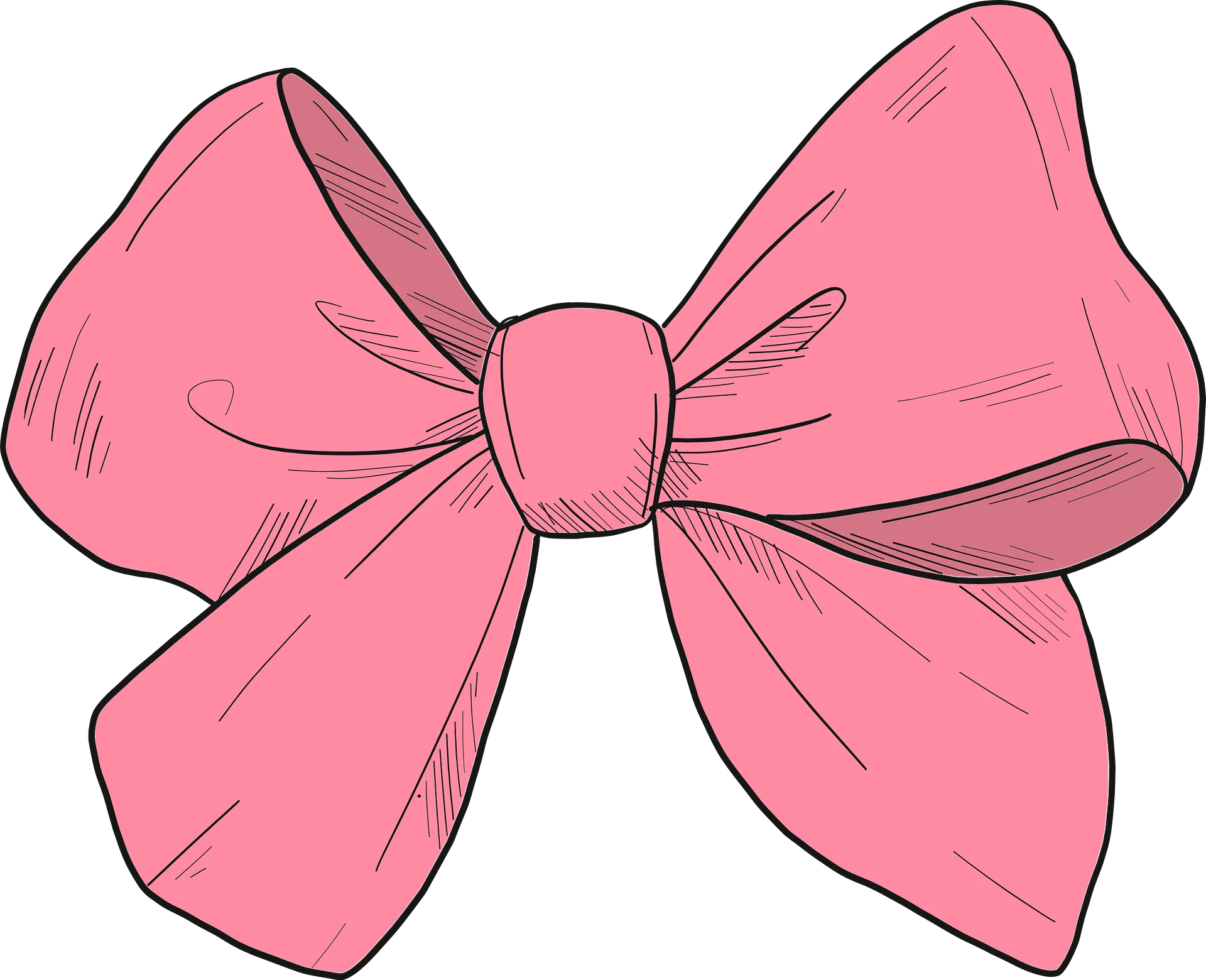 Soft Pink Elegant Hair Bow Clipart - Chic Accessory Illustration Design