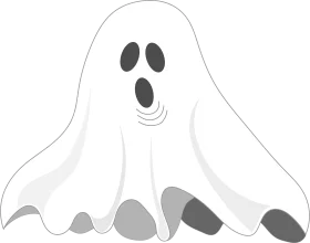 Spooky Classic Halloween Ghost Clipart Illustration with Haunting Simplicity