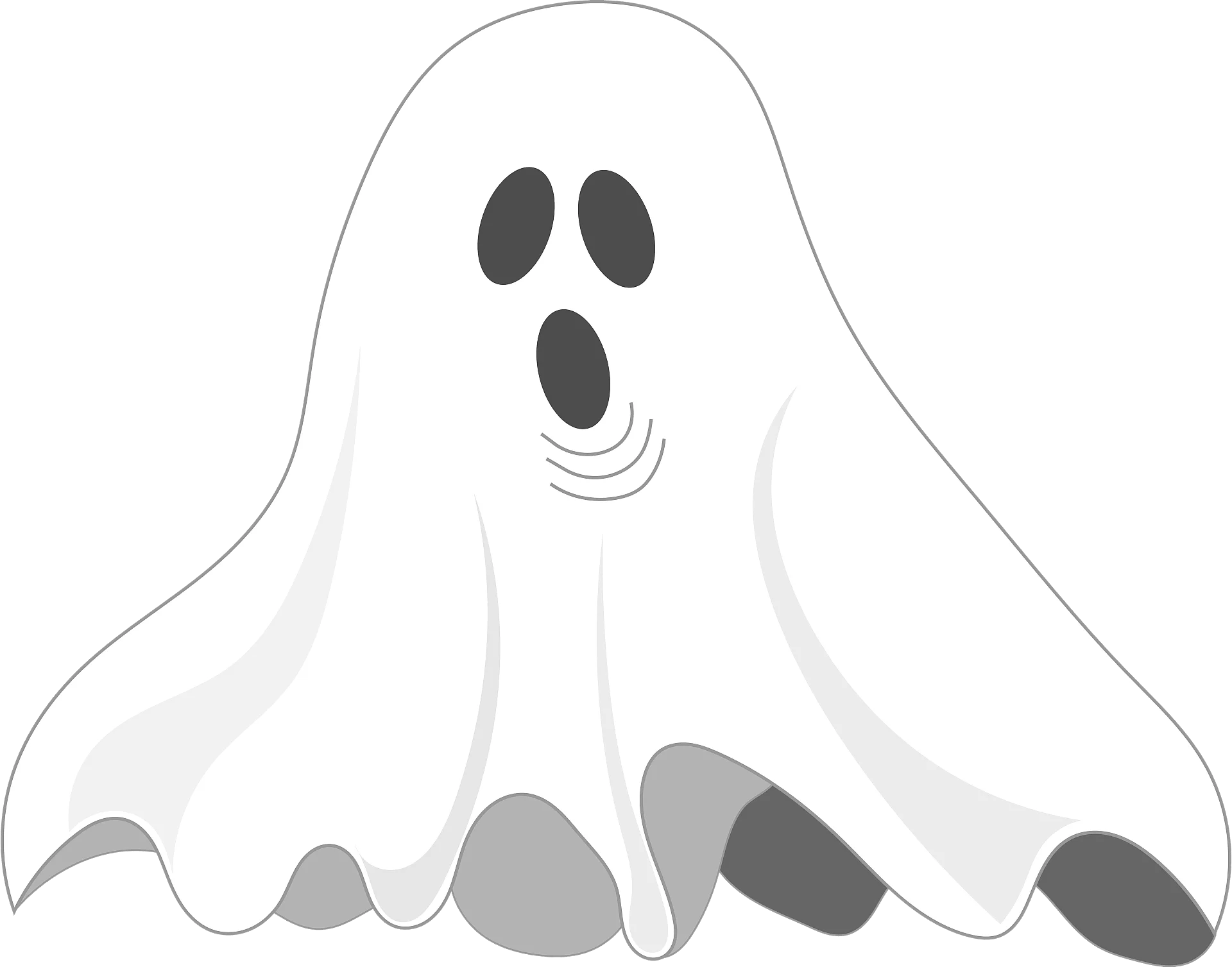 Spooky Classic Halloween Ghost Clipart Illustration with Haunting Simplicity