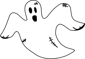 Spooky Floating Spectral Apparition Hand-Drawn Halloween Ghost Clipart Design