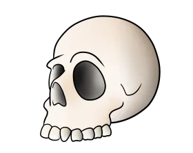 Whimsical Cartoon Skull Clipart with Playful Cartoon-Style Rendering