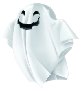 Whimsical Classic White Sheet Ghost Clipart with Playful Smile Design