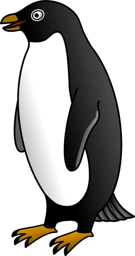 Adorable Black and White Penguin Clipart Standing Upright with Playful Expression