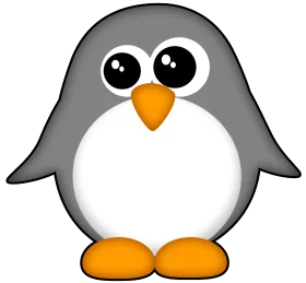 Adorable Cartoon Penguin Clipart: Cute Minimalist Design with Big Eyes