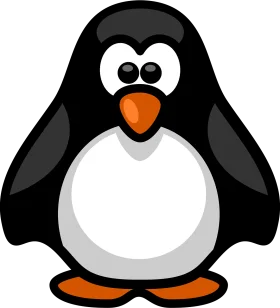 Charming Cartoon Penguin Clipart with Adorable Expression and Simple Design