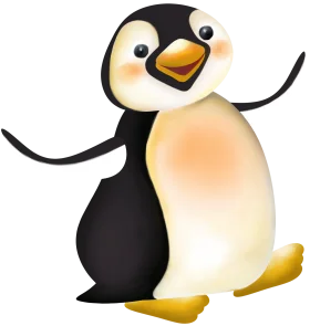 Cheerful Waddling Penguin Clipart: A Playful Antarctic Friend in Soft Hues