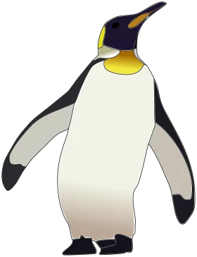 Elegant King Penguin Clipart with Sleek Black and White Design
