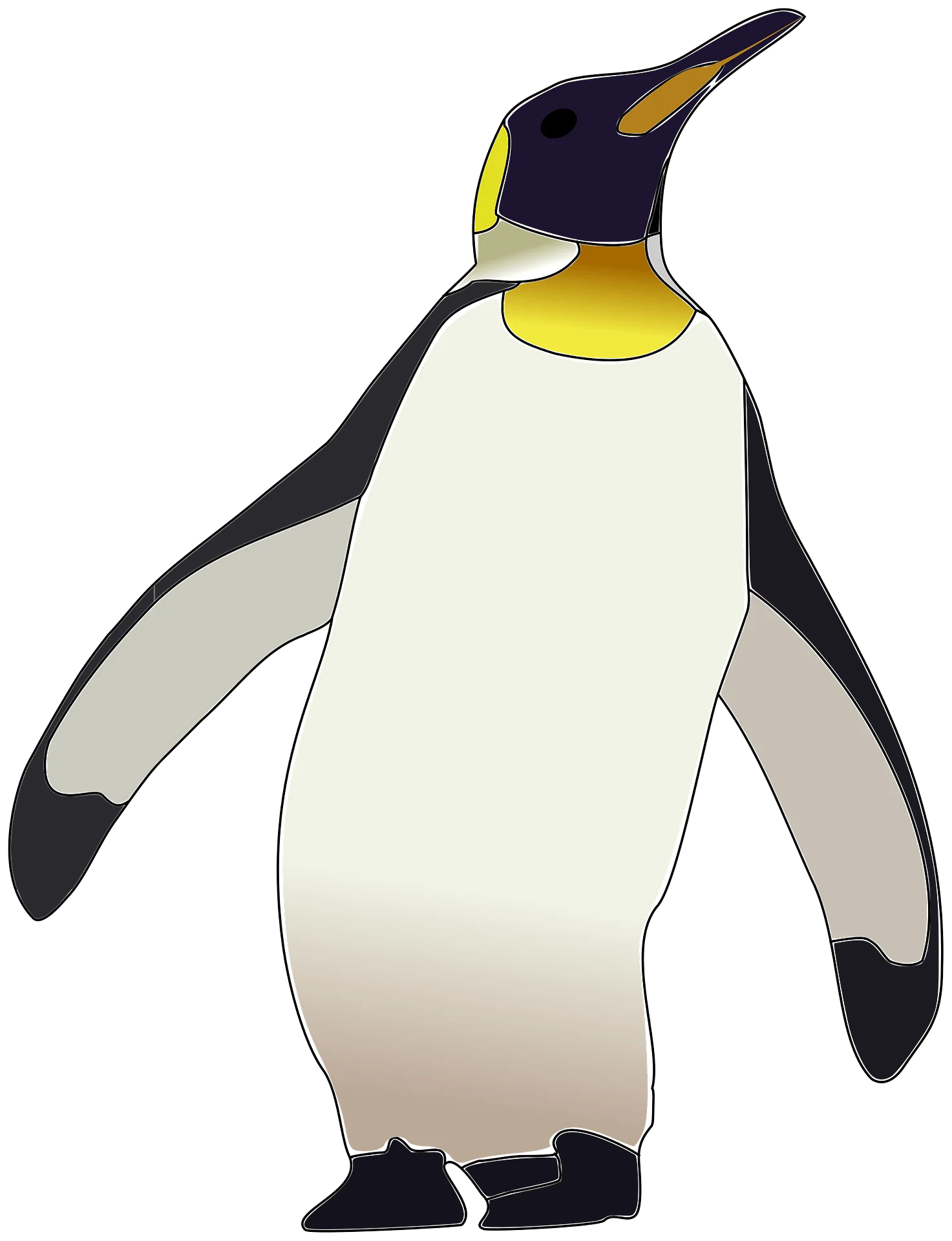 Elegant King Penguin Clipart with Sleek Black and White Design