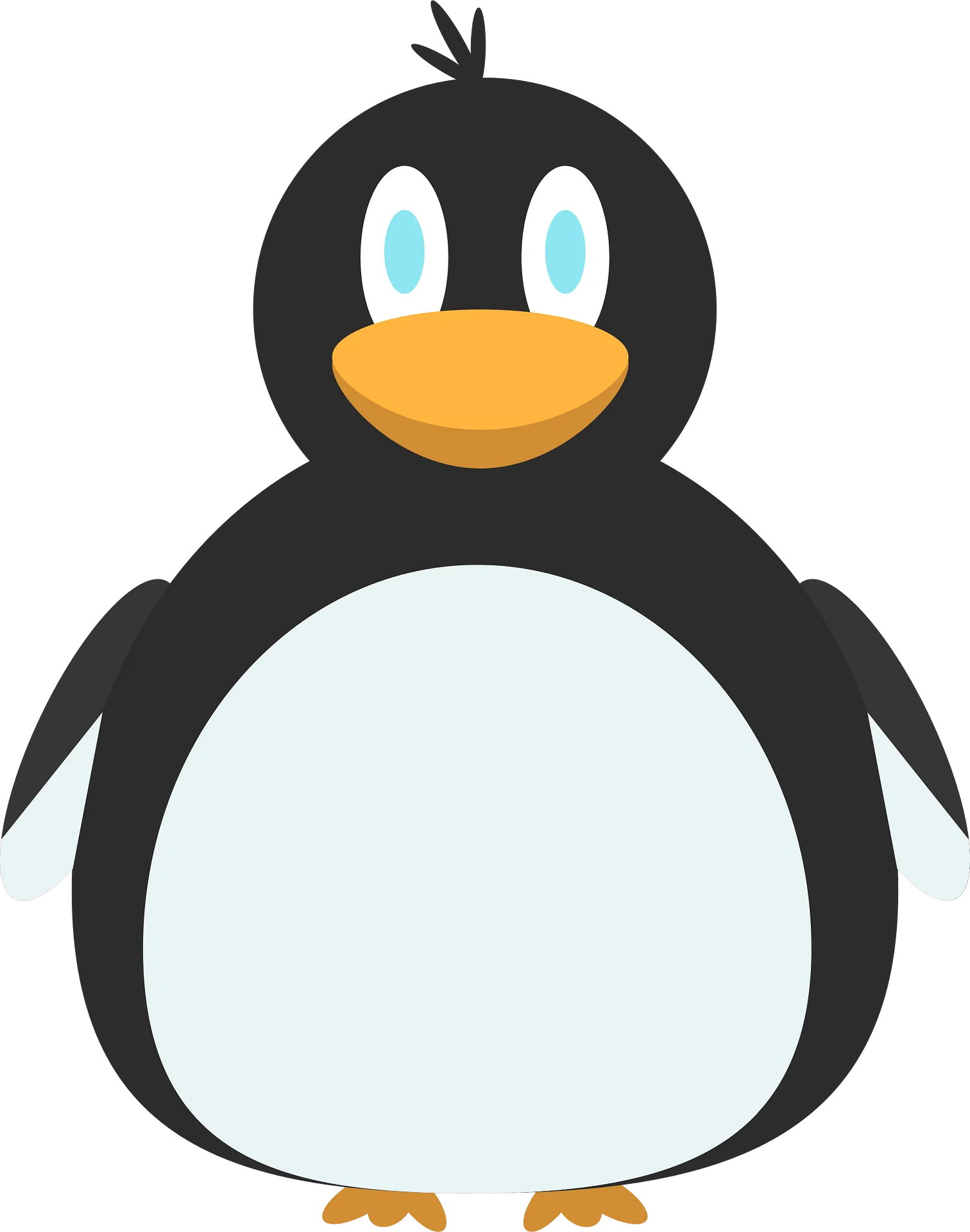 Adorable Cartoon Penguin Clipart: Cute Black and White Arctic Friend