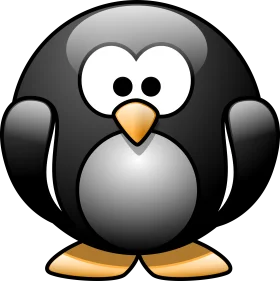 Adorable Cartoon Penguin Clipart with Rounded Design and Minimalist Style