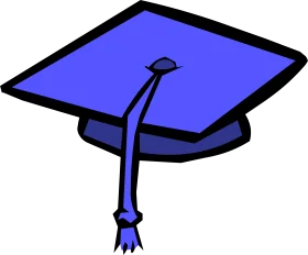 Blue Graduation Cap Clipart: Scholarly Achievement Symbol with Tassel