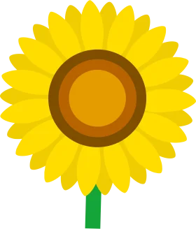 Cheerful Sunflower Clipart Illustration with Bold Yellow Petals and Warm Center