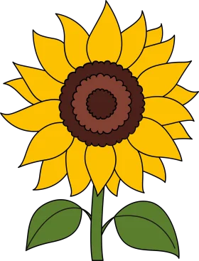 Cheerful Sunshine Sunflower Clipart: A Radiant Botanical Illustration