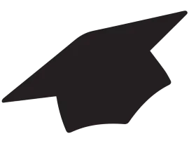 Classic Black Graduation Cap Clipart - Academic Achievement Silhouette Design