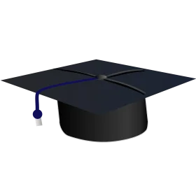 Classic Black Graduation Cap Clipart - Academic Achievement Symbol