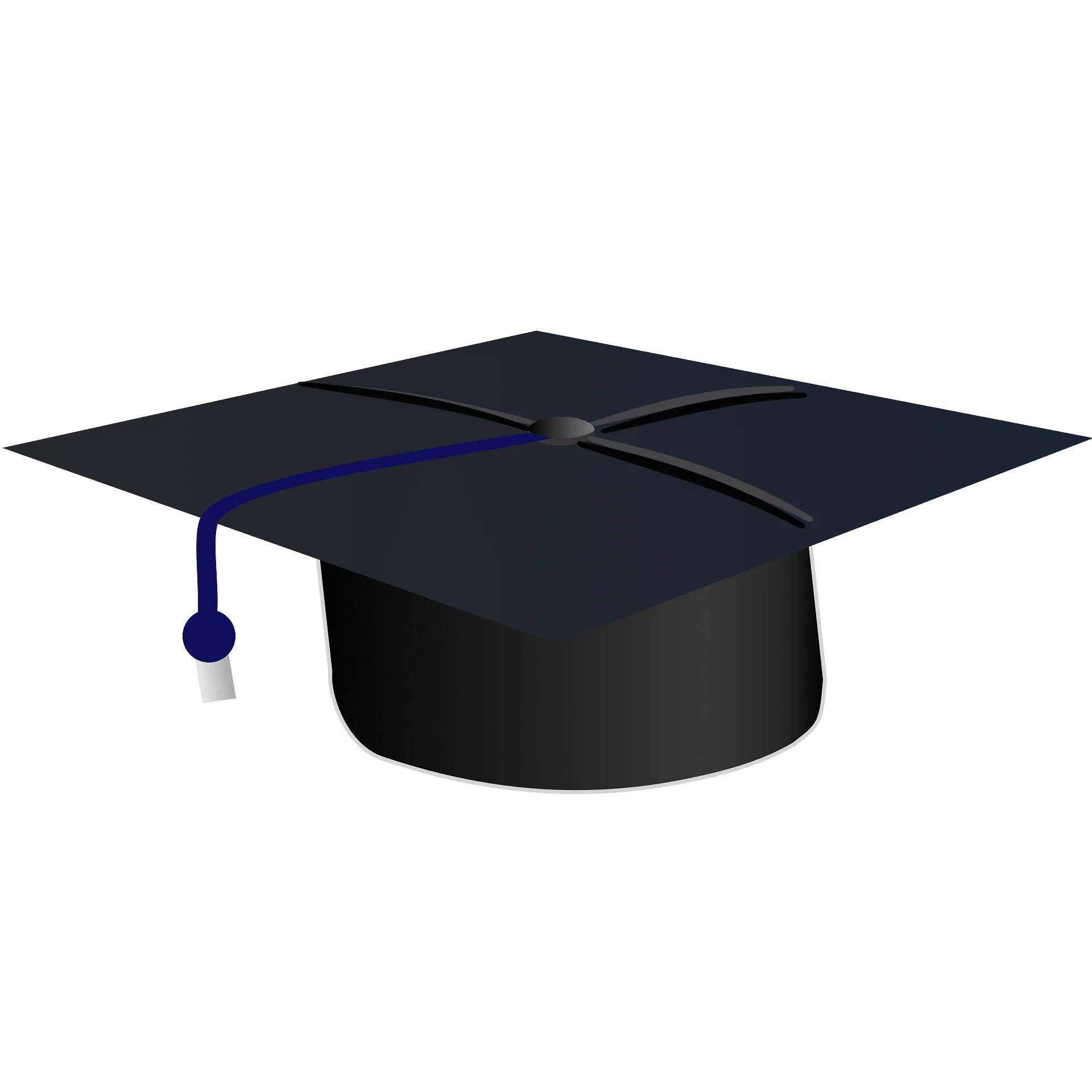 Classic Black Graduation Cap Clipart - Academic Achievement Symbol