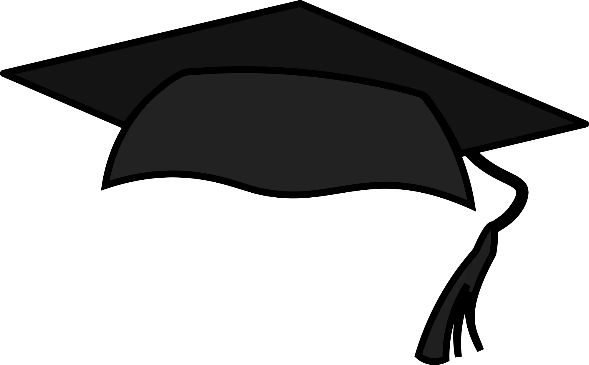 Classic Black Graduation Cap Clipart - Symbolic Academic Achievement Icon