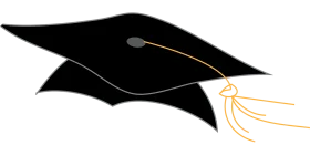 Classic Black Graduation Cap Clipart with Golden Tassel Symbolic of Academic Achievement